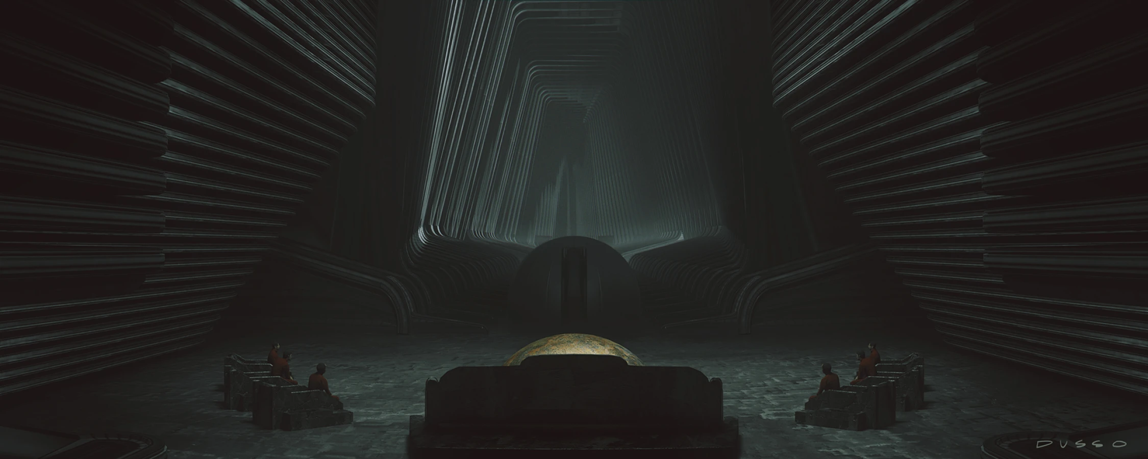 Dusso's concept art : barons chamber in Dune