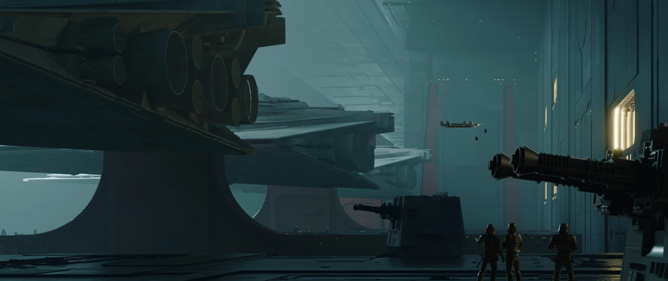 Dusso's concept art inside a mothership