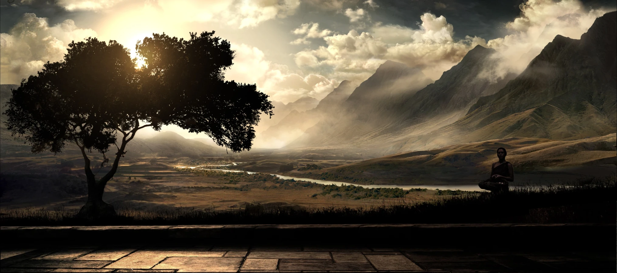 Mathieu Raynault's work tree mountain and sun Raynault vfx