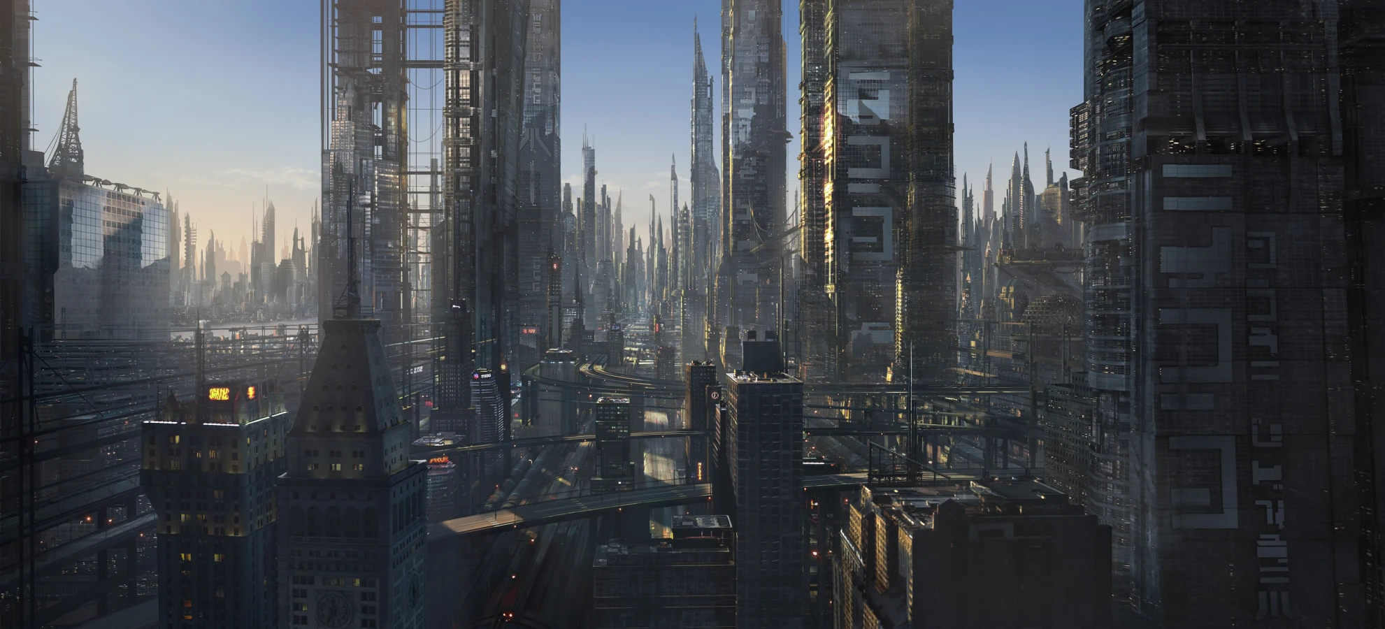 Mathieu Raynault's work futurist city Raynault vfx