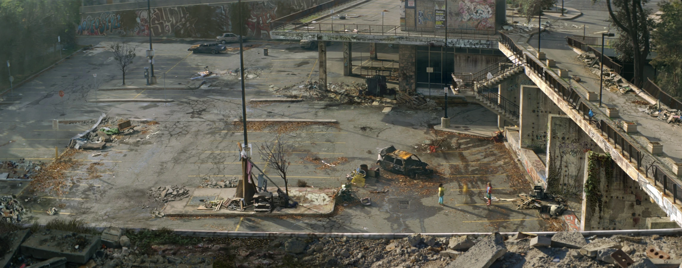 Mathieu Raynault's work parking with burned cars Raynault vfx