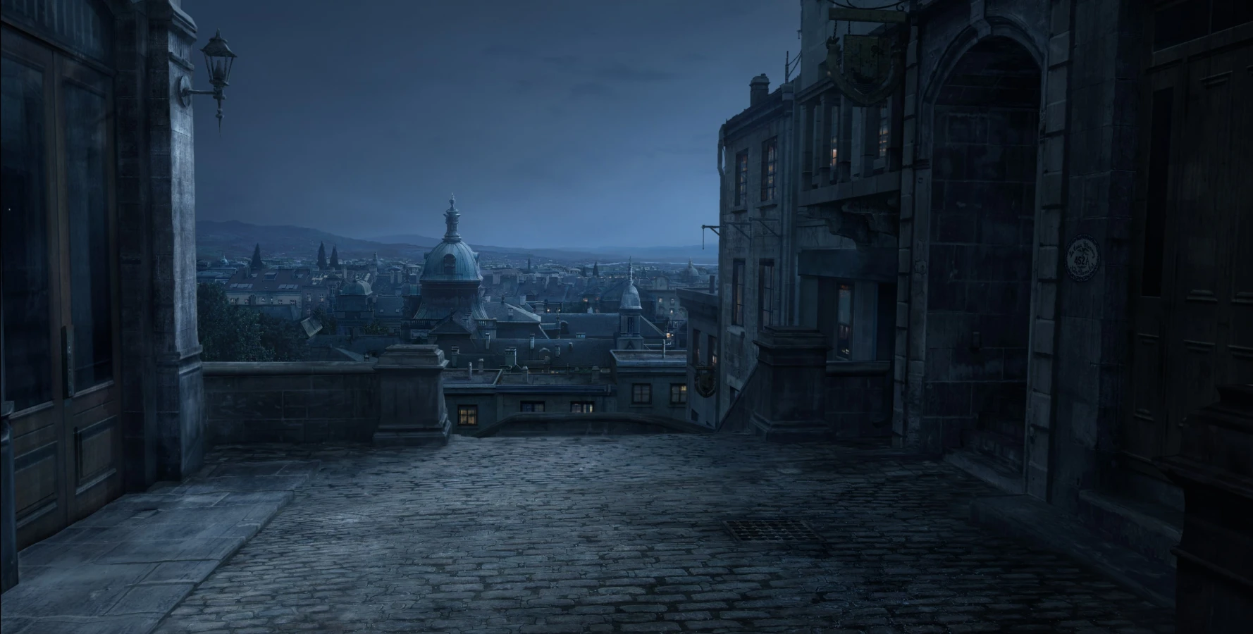 Mathieu Raynault's work old city view by night Raynault vfx