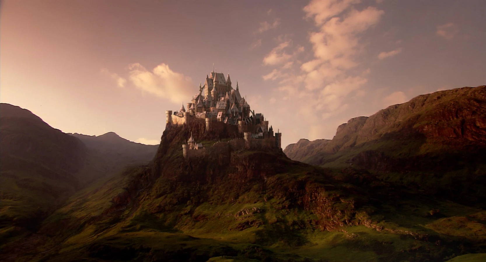Mathieu Raynault's work sunset castle matte painting Raynault vfx