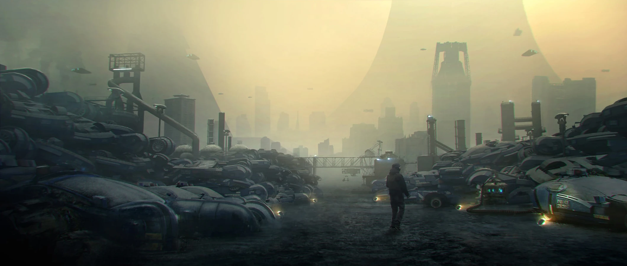 Cars in smog Blade Runner Raynault vfx