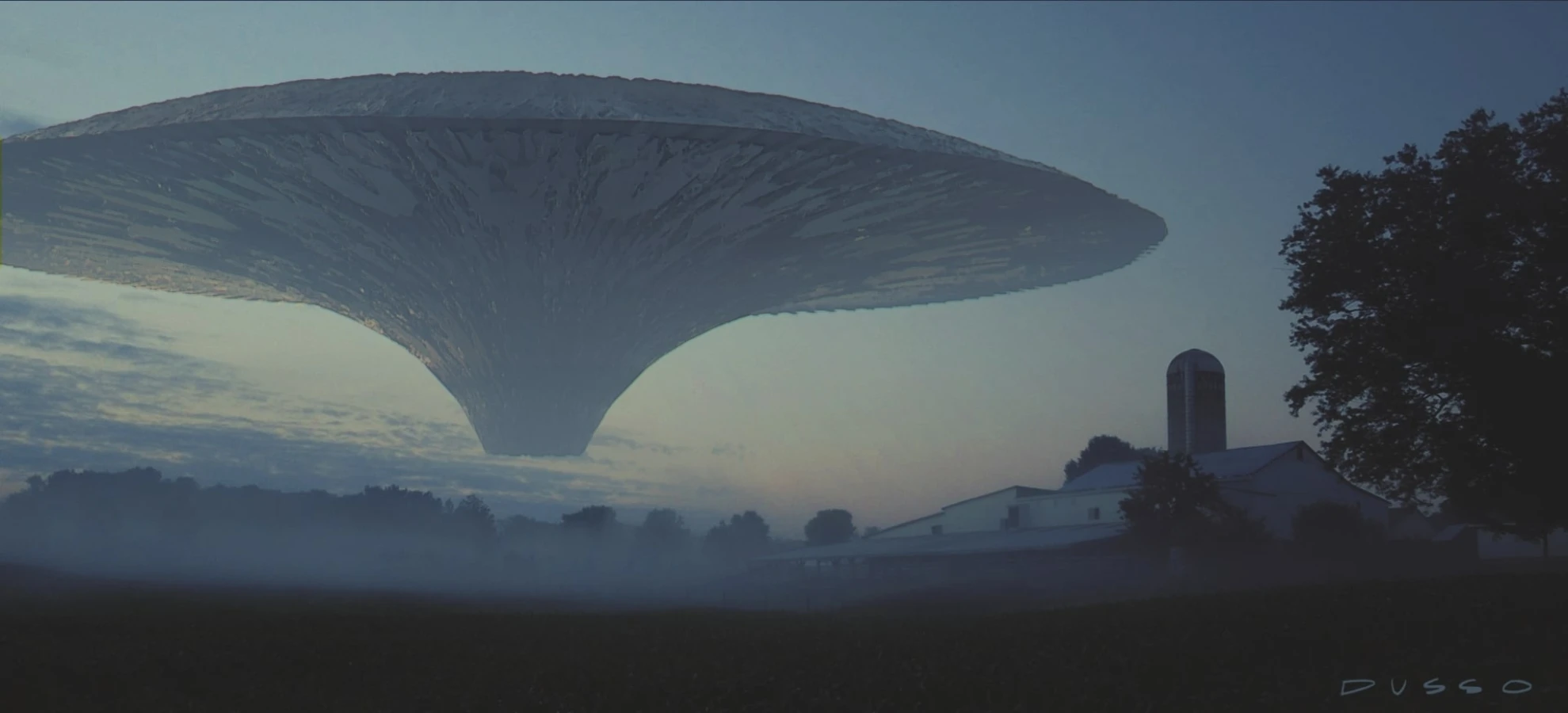 Mothership invasion concept art from Raynault vfx