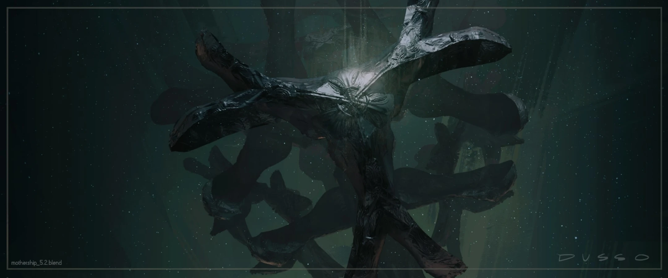 Mothership invasion concept art from Raynault vfx