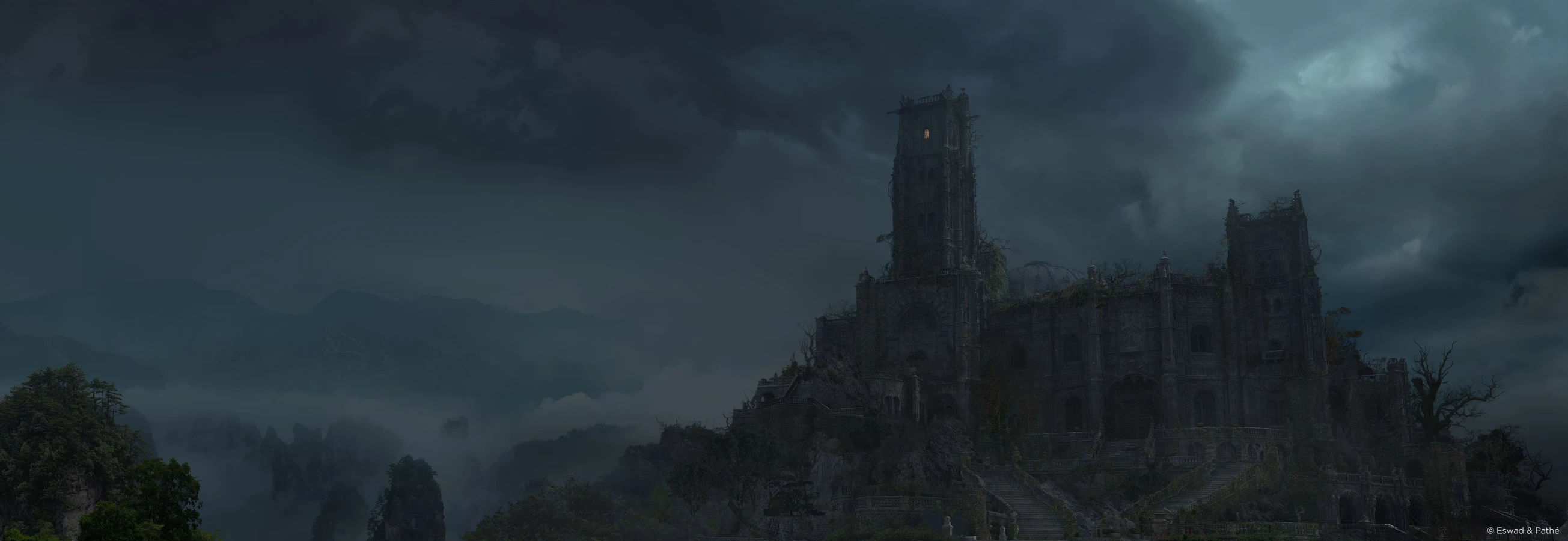 The beauty and the beast castle in night from Raynault vfx