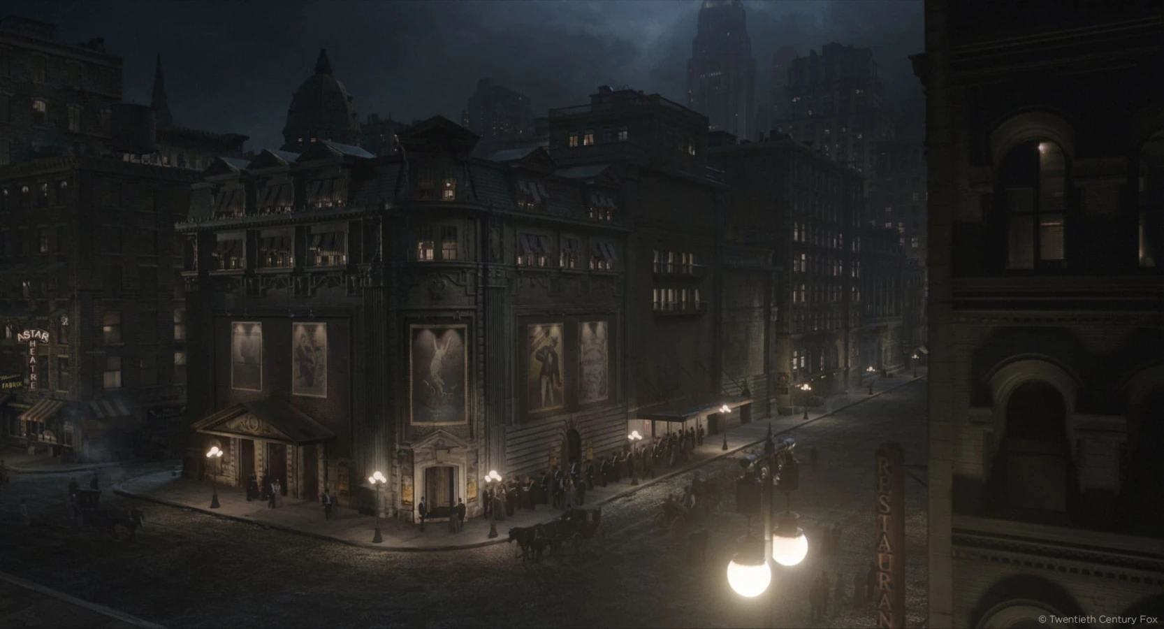 The Greatest Showman city street theater shot Raynault vfx